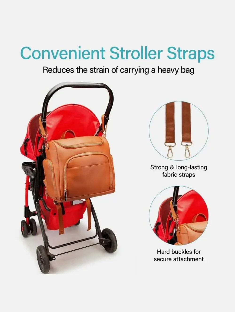 Beaulyn Leather Multifunctional Diaper Backpack
